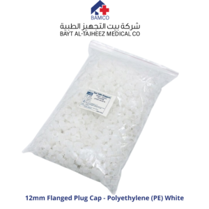 FLANGED PLUG CAP,12mm, Polyethylene (PE), White