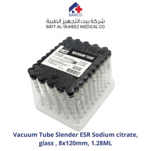 !VACUUM TUBE Slender ESR Sodium Citrate, Glass,1.28ML