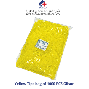 YELLOW TIPS, BAG OF 1000PCS, GILSON